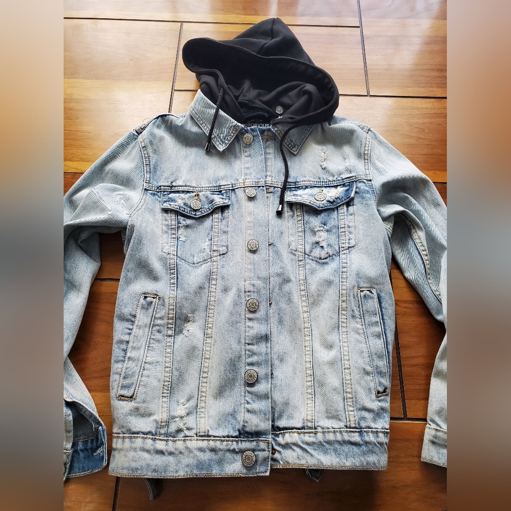 Victorious Premium Denim Jacket with Black Hood